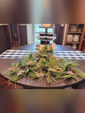 New! Pack Of 6 Christmas Wreaths With Frosted Berries And Pine Cones